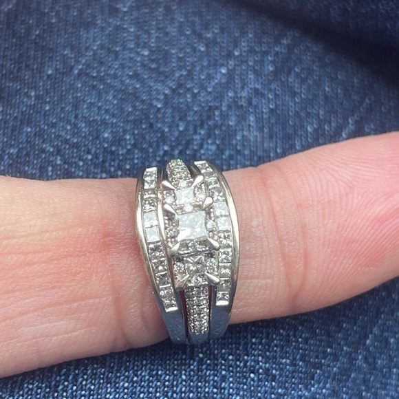 14K diamond jacket with a 10k band white gold clean rings